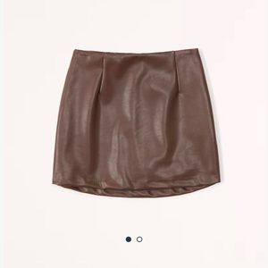 abercrombie & fitch mini leather brown skirt, skort (shorts under)